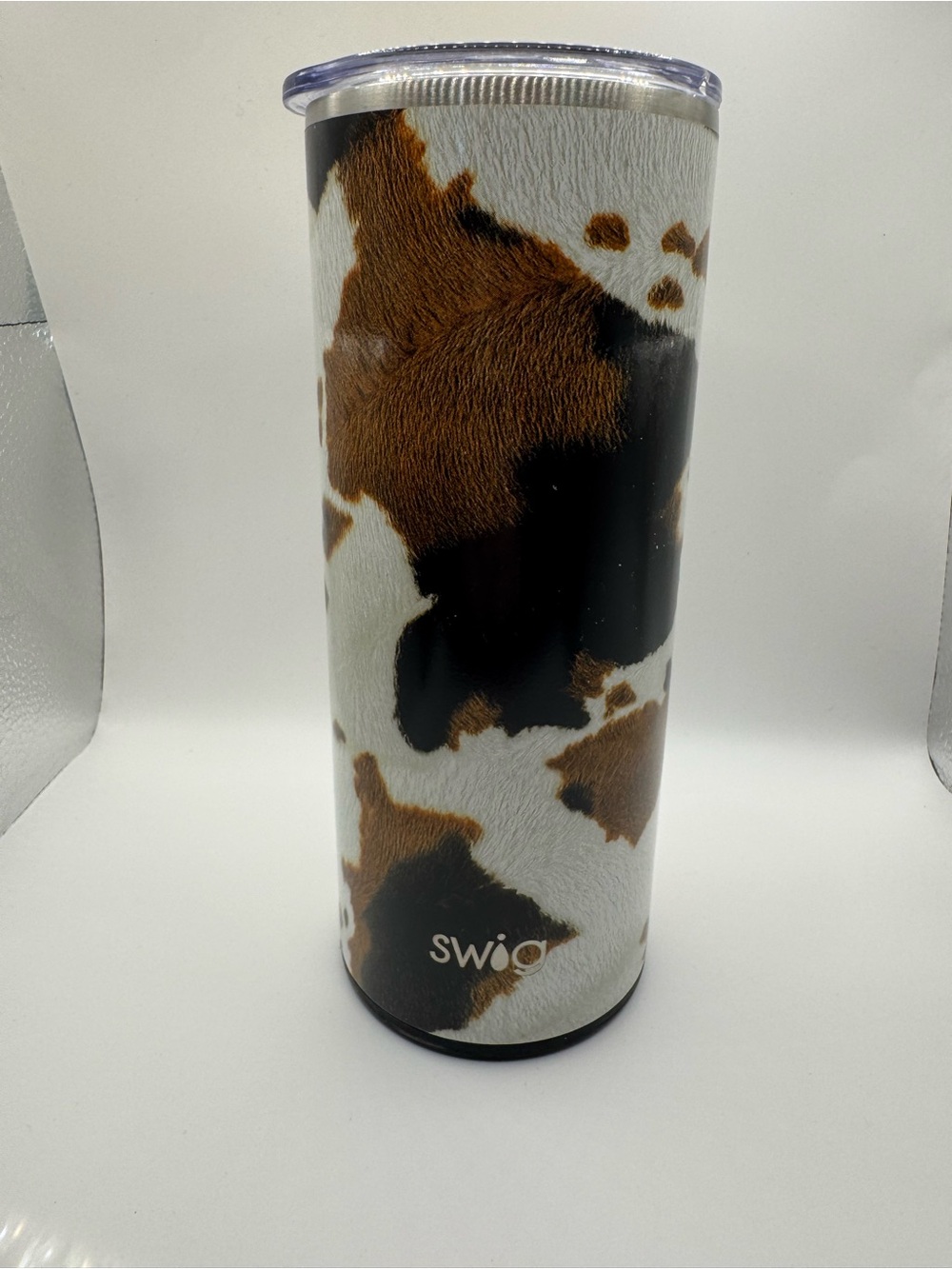 SWIG Brown White Cowhide Stainless Steel Tumbler - Insulated Drinkware